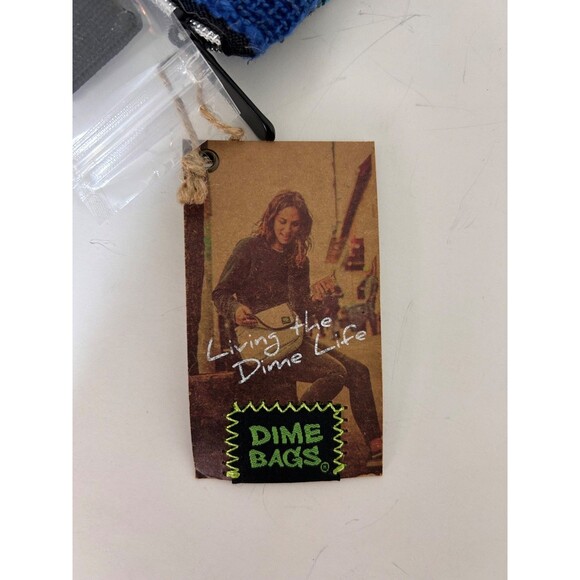 NWT DIME BAGS Zipline Hemp Pouch W Clip, 5” Midnight Blue 2 Pocket - Picture 6 of 9